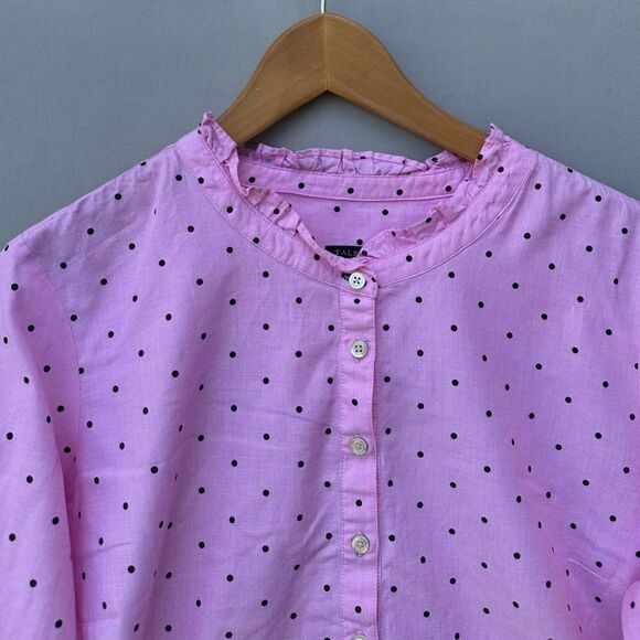 5 for $45 Talbots Top Blouse Shirt Size LP Pink Polka Dot - Picture 3 of 7